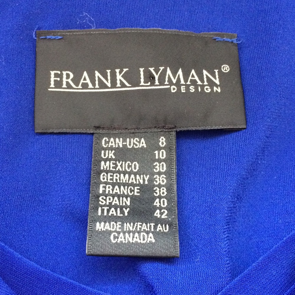 Frank Lyman Design Top Womens 8 Tunic Shirt Layered 3/4 Sleeve Blue Stretch - Picture 5 of 11